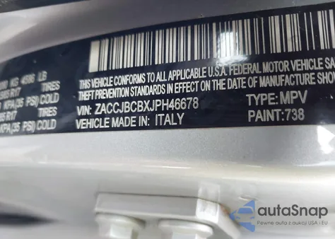 2018 Jeep Renegade Trailhawk 4X4 z USA, uszkodzony, nr VIN ZACCJBCB4JP446678